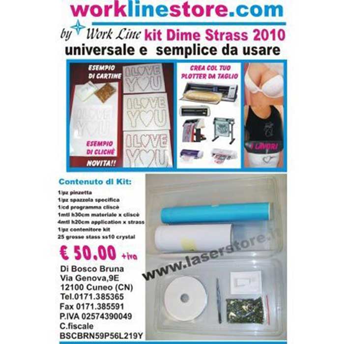 Kit per creare cartine con borchie e strass con un qualsiasi plotter