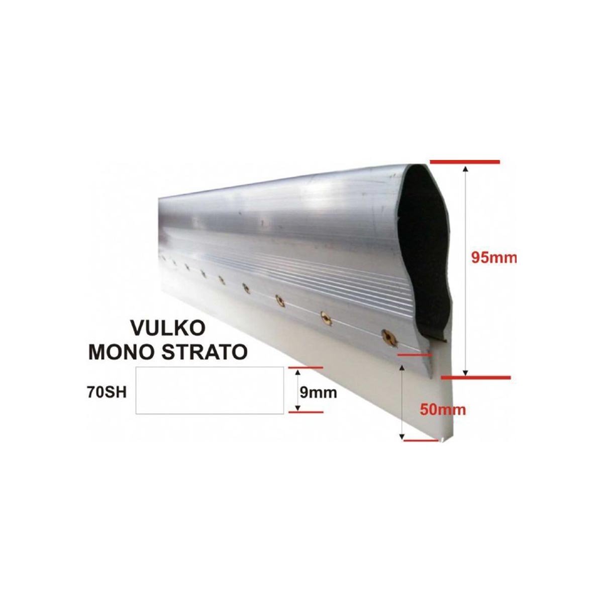 RACLA ALLUMINIO DRITTA CON VULKO 75 o 65 Shore RACLA ALLUMINIO DRITTA CON VULKO 75 o 65 Shore